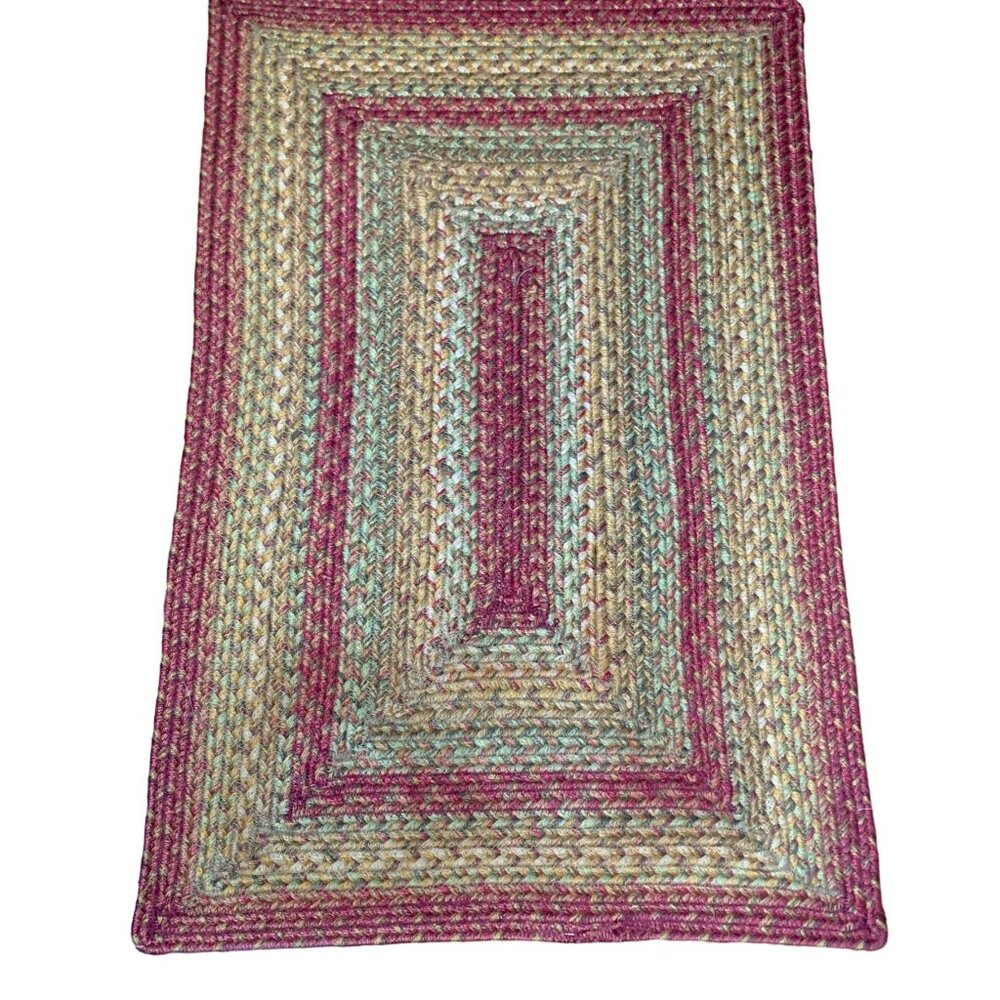 Handmade Rectangular Braided Rug - 20" x 30" - Multicolor